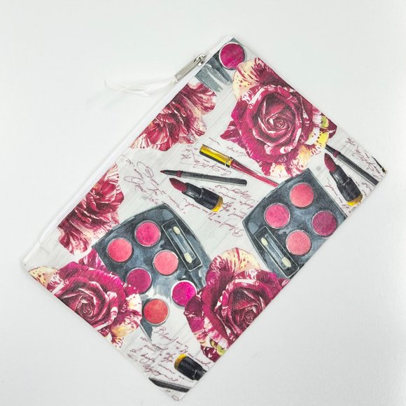 New / Handcrafted - Hand Decorated Cosmetic / Travel Zipper Pouch Bag - Picture 2 of 5